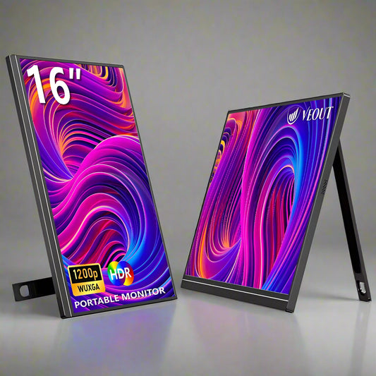 VEOUT 16-inch 60HZ Gaming Portable Monitor for Laptop, 1610 IPS 1200P Display LCD FHD External Second Computer Screen for Phone