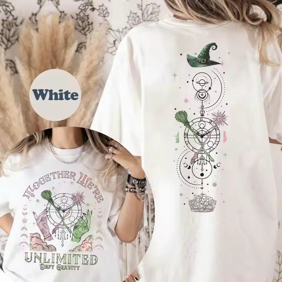 Wicked Together We’re Unlimited Comfort Shirts Defy Gravity Broomstick Magic Wand Tee Wizard Movie Fan Tee Y2K Top Streetwear