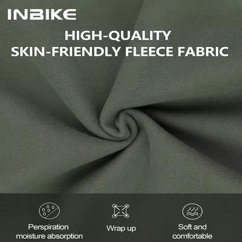 INIBKE Long Sleeved Men's Cycling Jersey Winter Fleece Bicycle Jersey Bike Riding Clothing Reflective Full Zipper 3 Rear Pockets