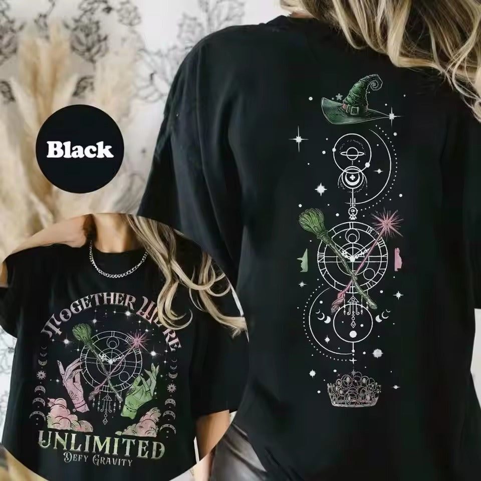 Wicked Together We’re Unlimited Comfort Shirts Defy Gravity Broomstick Magic Wand Tee Wizard Movie Fan Tee Y2K Top Streetwear