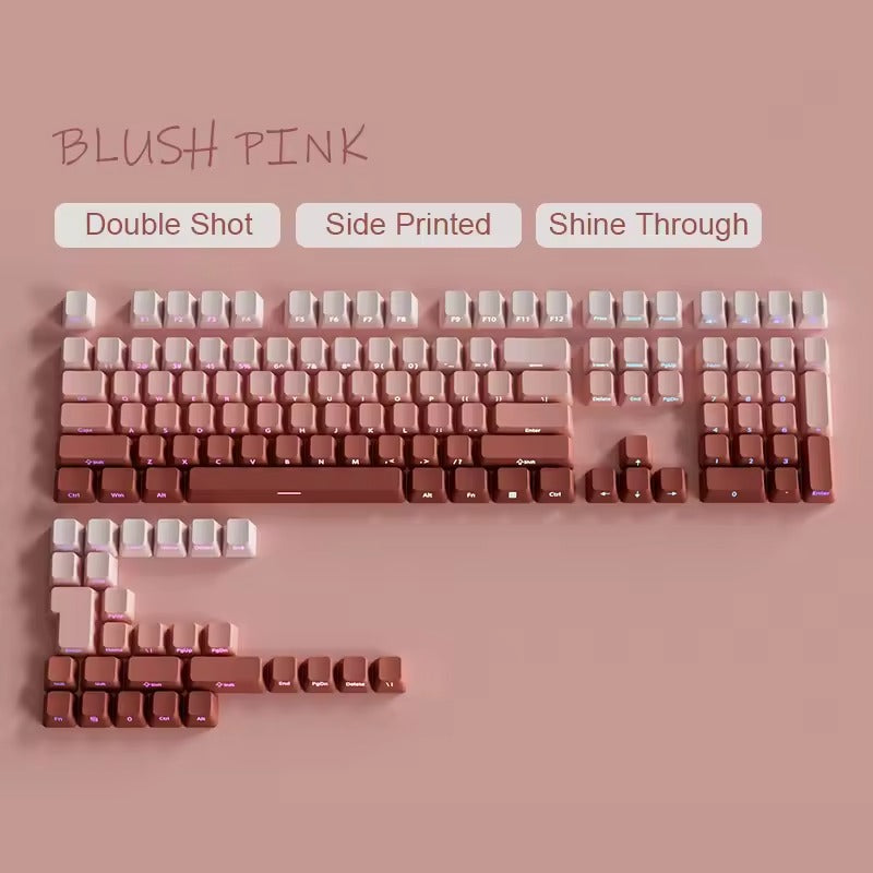 Gradient Purple Double Shot PBT Keycaps OEM Profile Side Print RGB Backlit Keycap 135 Key for Cherry MX Switches Gaming Keyboard