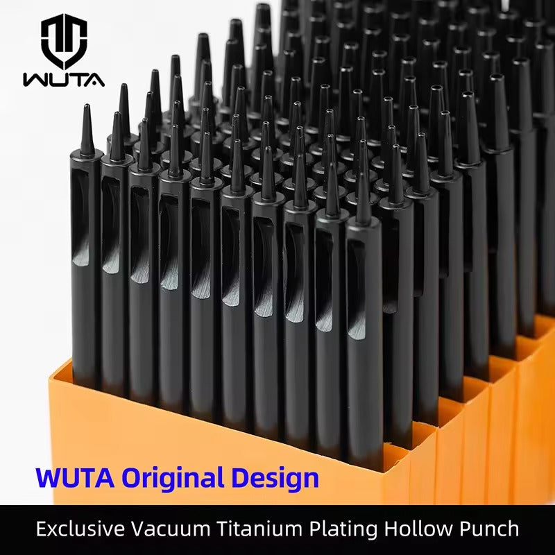 WUTA 1-10pcs Plating Titanium Leather Hole Punching Tools Set Round Hollow Puncher DIY Leather Craft for Watch Band,Belt,Fabric
