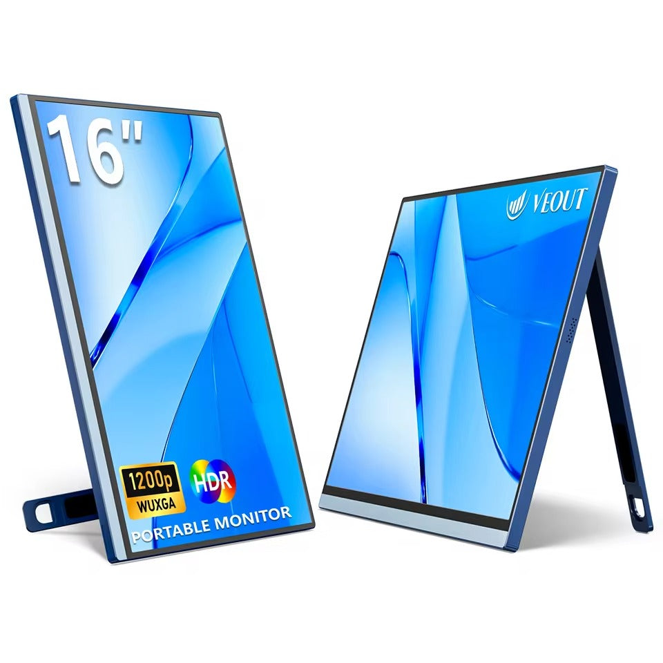 VEOUT 16-inch 60HZ Gaming Portable Monitor for Laptop, 1610 IPS 1200P Display LCD FHD External Second Computer Screen for Phone