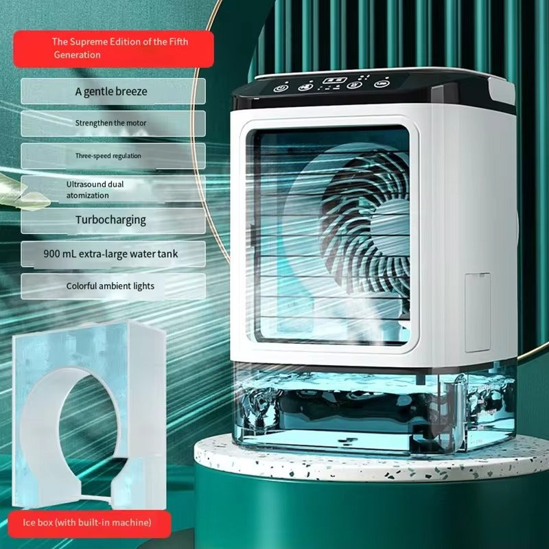 household mini air conditioning fan USB office refrigeration humidification atomization cooling fan portable mobile air cooler